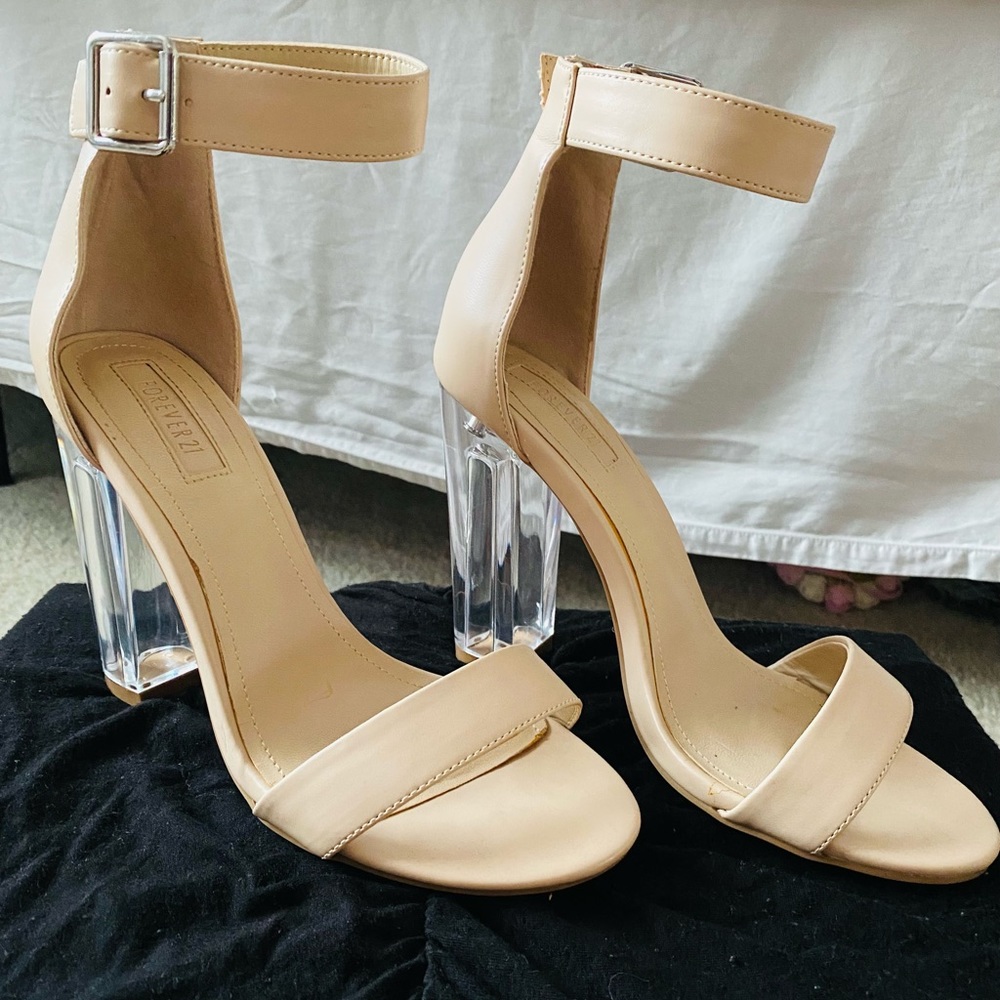 Women's Chunky Clear Block High Heels